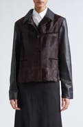 Marni Genuine Calf Hair & Leather Jacket