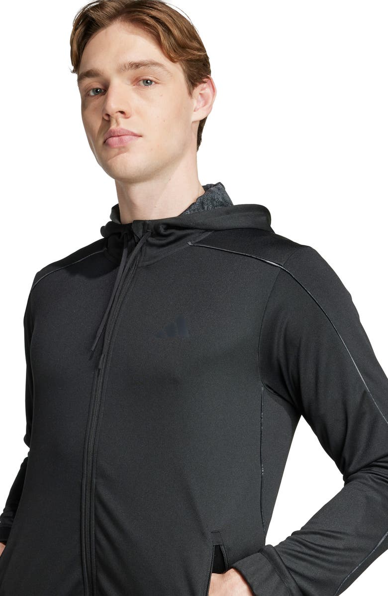 adidas Train Essentials Seasonals Full Zip Hoodie, Alternate, color, Black