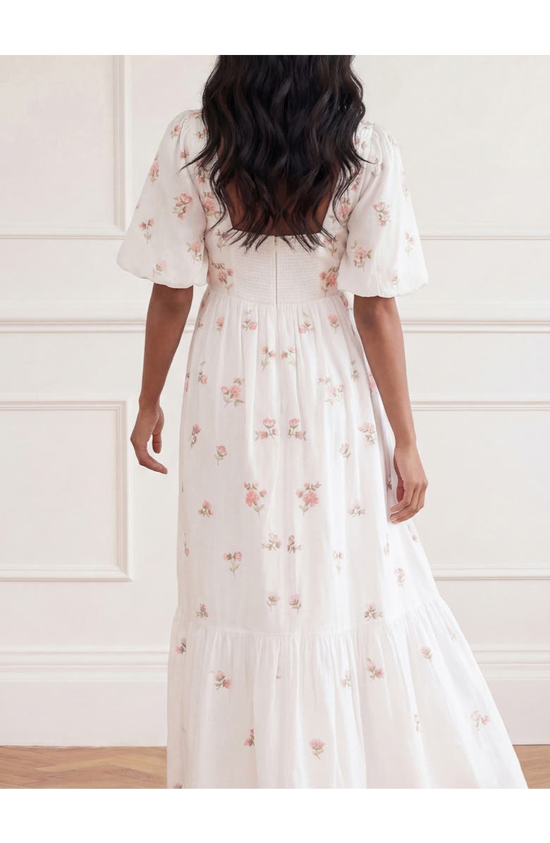 Needle & Thread Flora Ditsy Cotton Ankle Gown, Alternate, color, Chalk