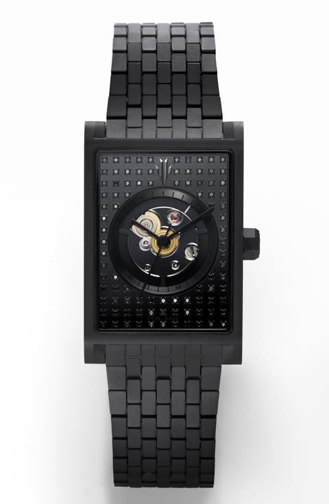 Black Stereo Diamond Swiss Automatic Watch