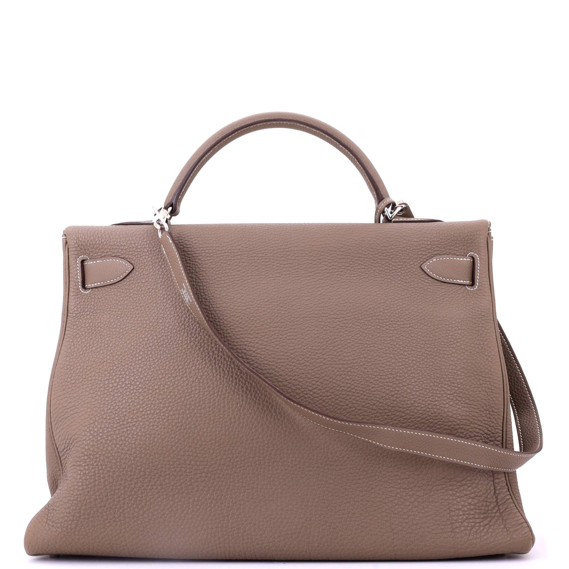 Pre-Owned Hermes Kelly Handbag Grey Togo with Palladium Hardware 40, Alternate, color, 