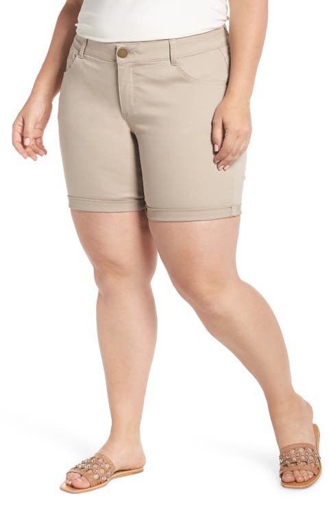 'Ab'Solution Stretch Cotton Shorts (Plus Size)