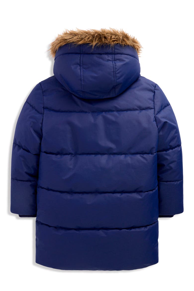 Kids' Fleece Lined Padded Faux Fur Trim Parka, Alternate, color, COLLEGE NAVY