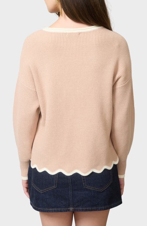 Blu Pepper Wavy Sweater In Neutral