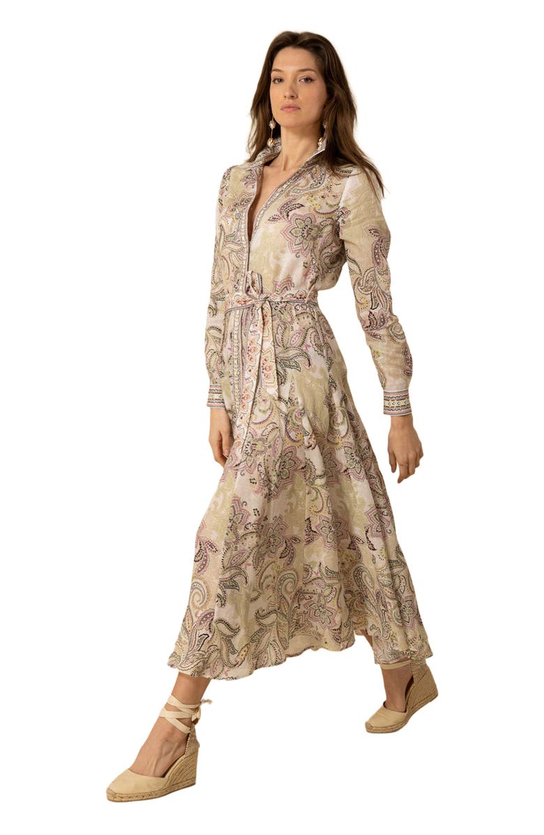 Hale Bob Clementine Linen Maxi Dress, Alternate, color, 