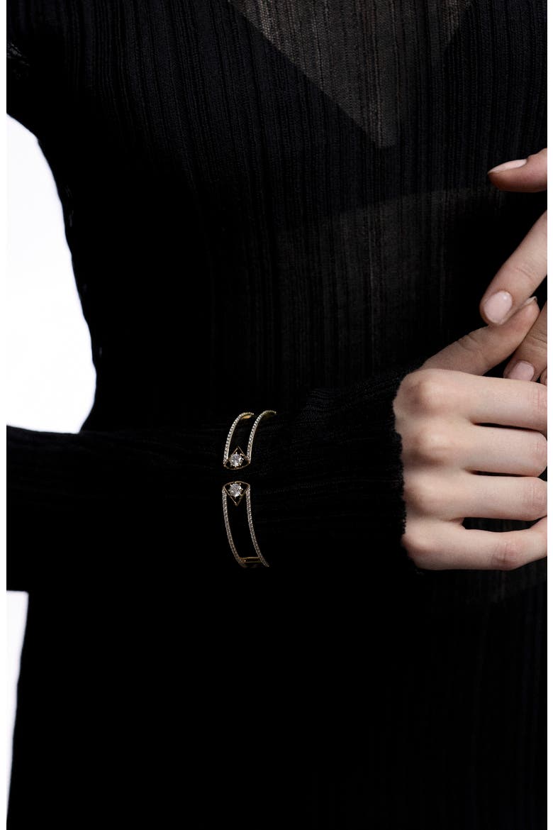 Celine Wide Hinge Cuff, Alternate, color, GOLD