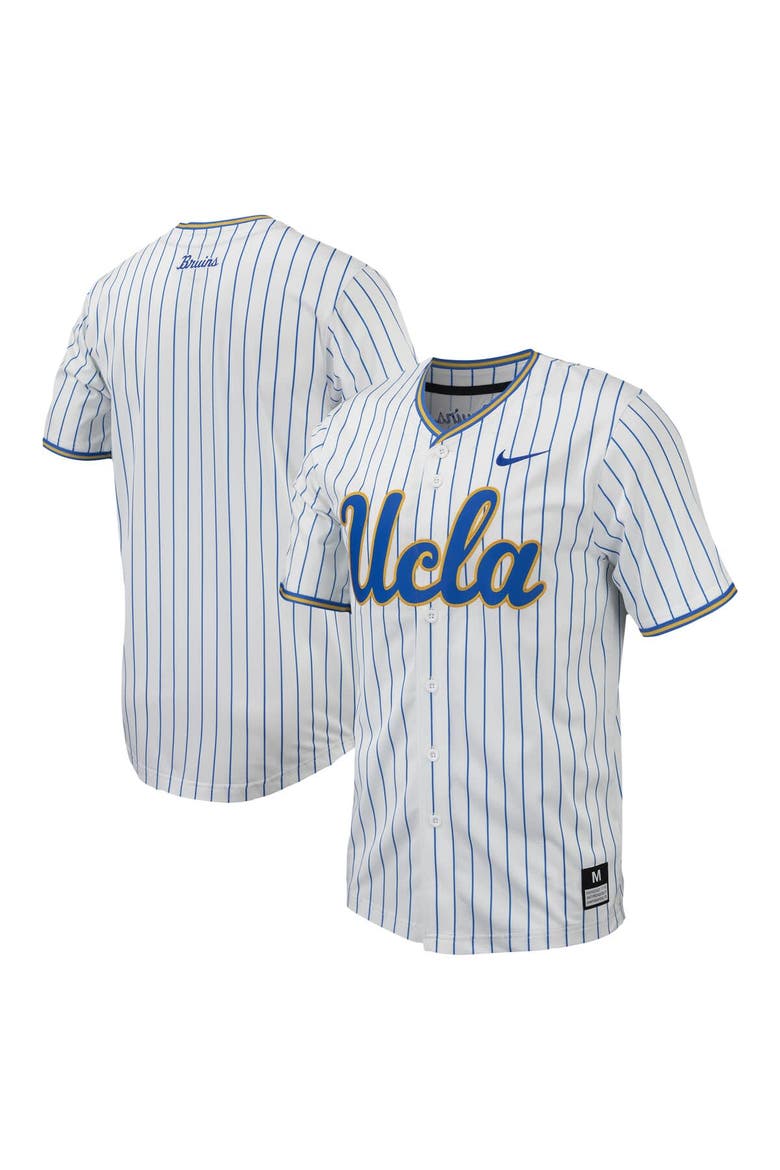 Men's Nike White UCLA Bruins Pinstripe Replica Baseball Jersey, Alternate, color, White