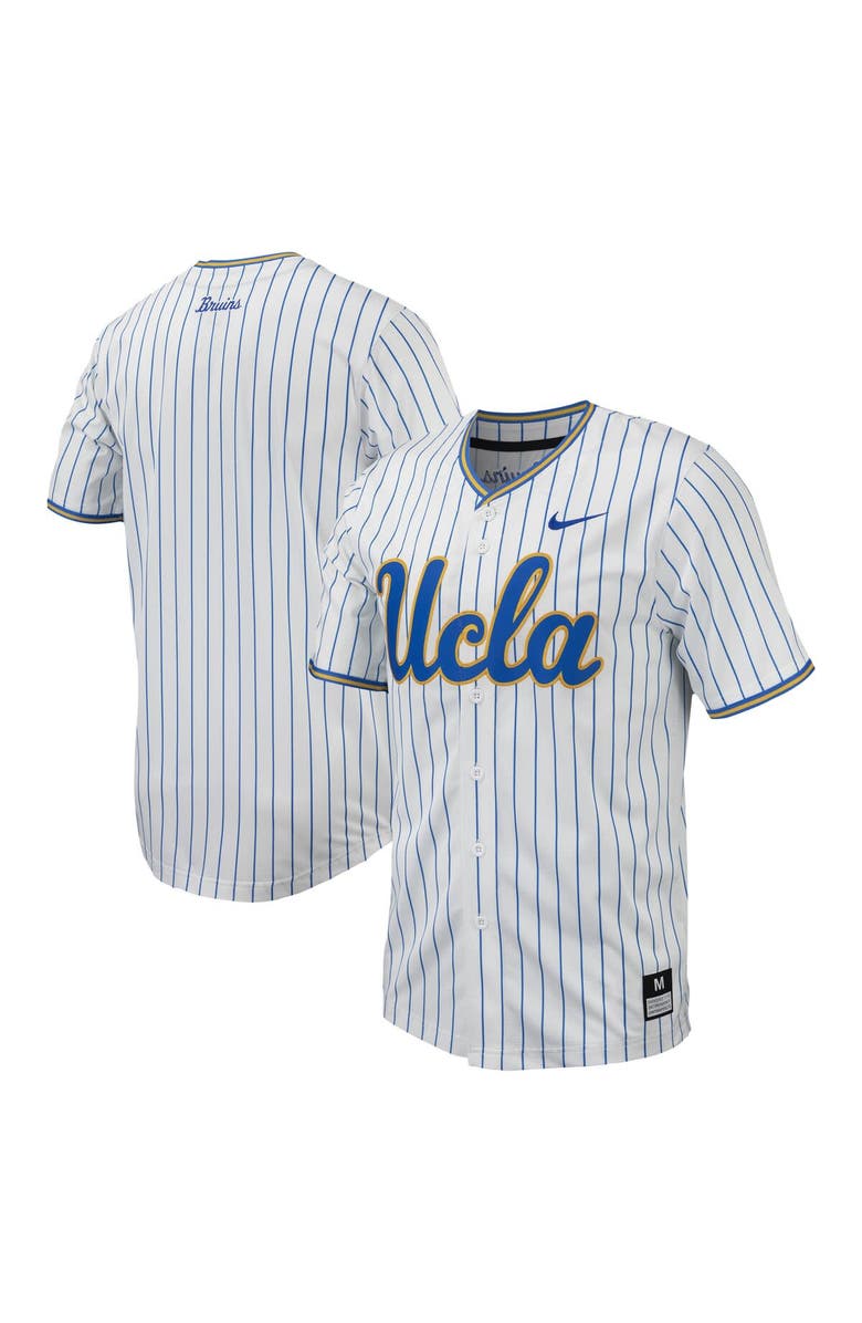 Nike Men's Nike White UCLA Bruins Pinstripe Replica Baseball Jersey, Alternate, color,