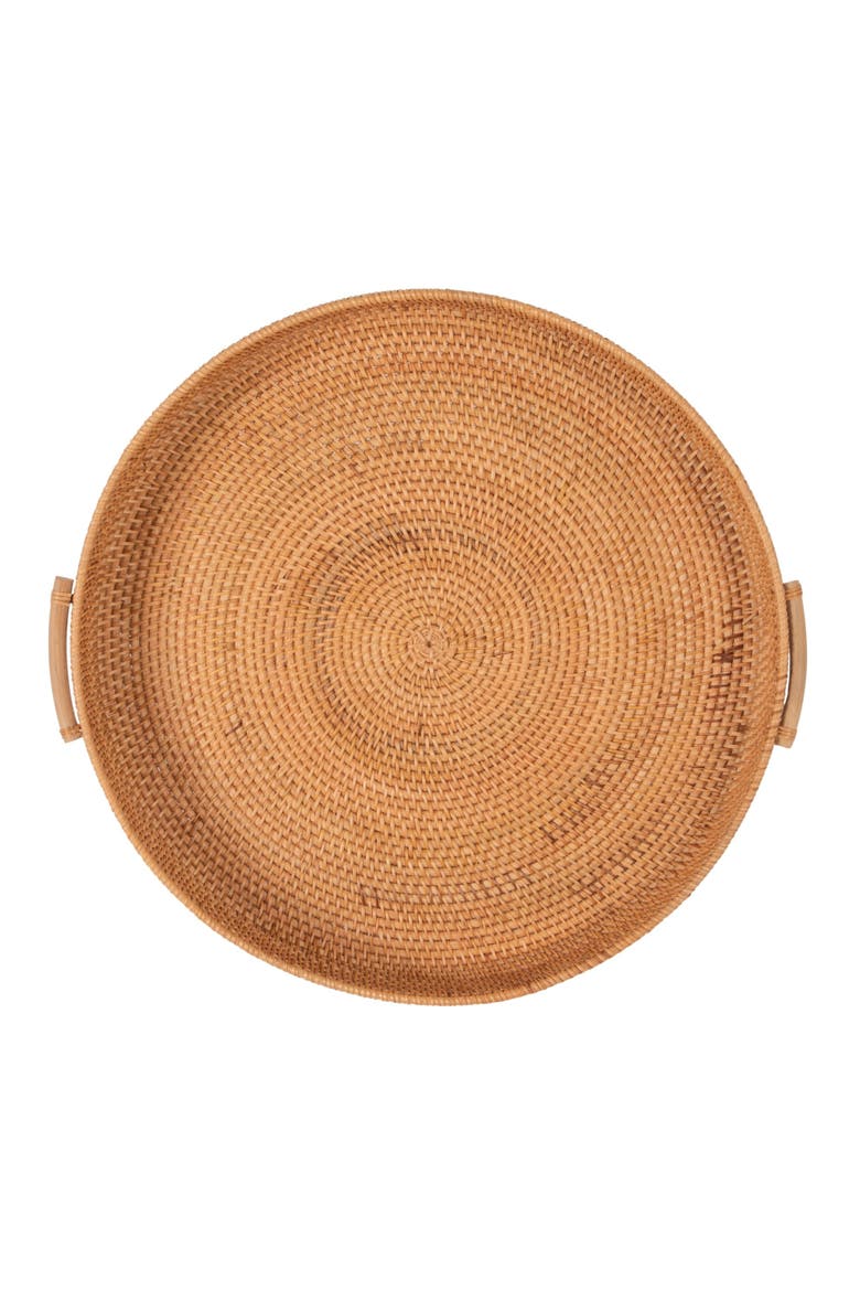 Woven Tray with Handles, Alternate, color, Natural