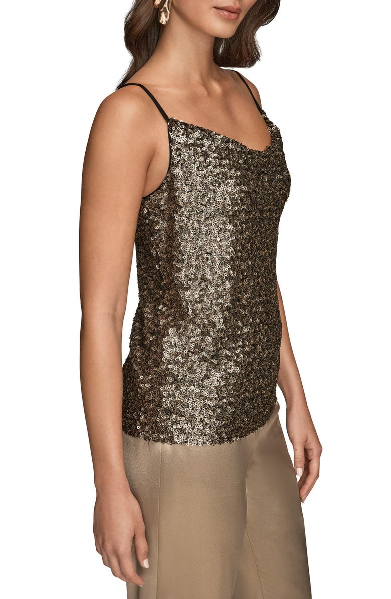 Donna Karan New York Sequin Cowl Neck Camisole, Alternate, color,