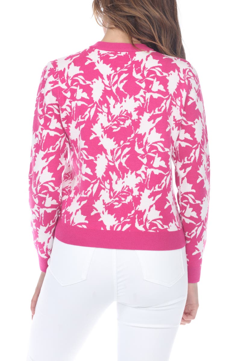 RAIN AND ROSE Floral Crop Cardigan, Alternate, color, Fuchsia