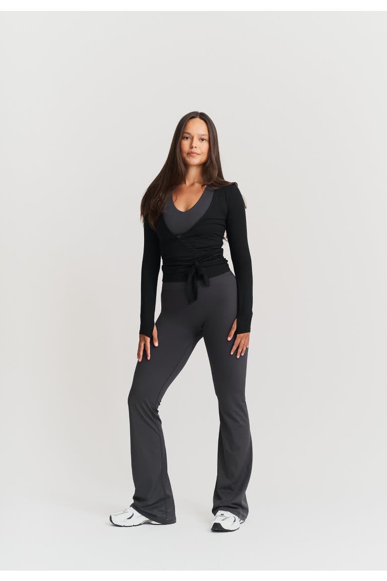 Soft Ballet Wrap Top, Main, color, Black