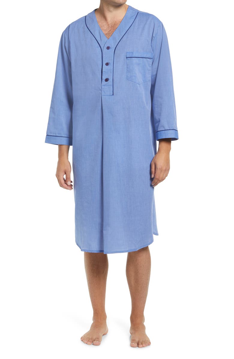 Majestic International Cotton Blend Nightshirt, Main, color, Blue