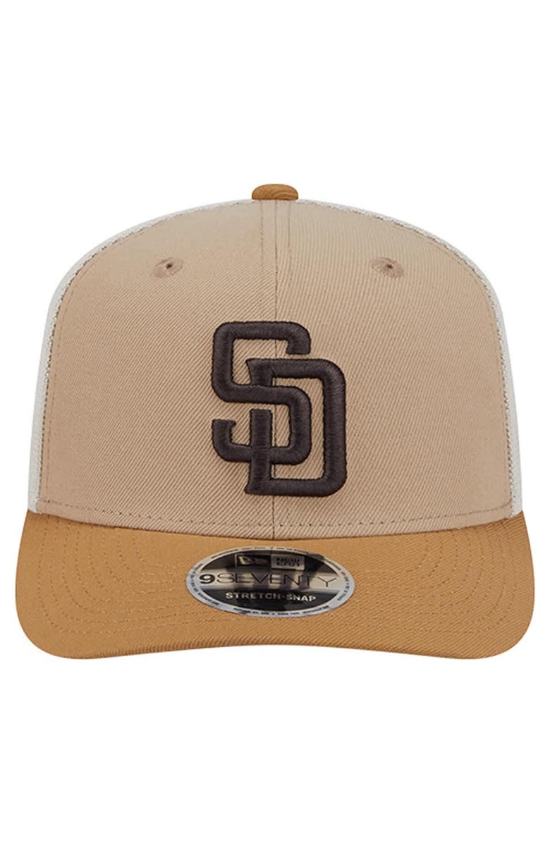 New Era Men's New Era Stone San Diego Padres 9SEVENTY Trucker Adjustable Hat, Alternate, color, Stone