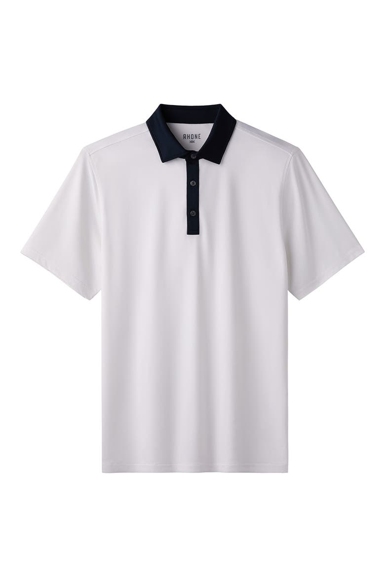 Drive Time Performance Polo, Alternate, color, WHITE/ TRUE NAVY