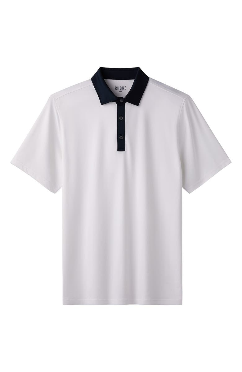 Rhone Drive Time Performance Polo, Alternate, color, White/ True Navy