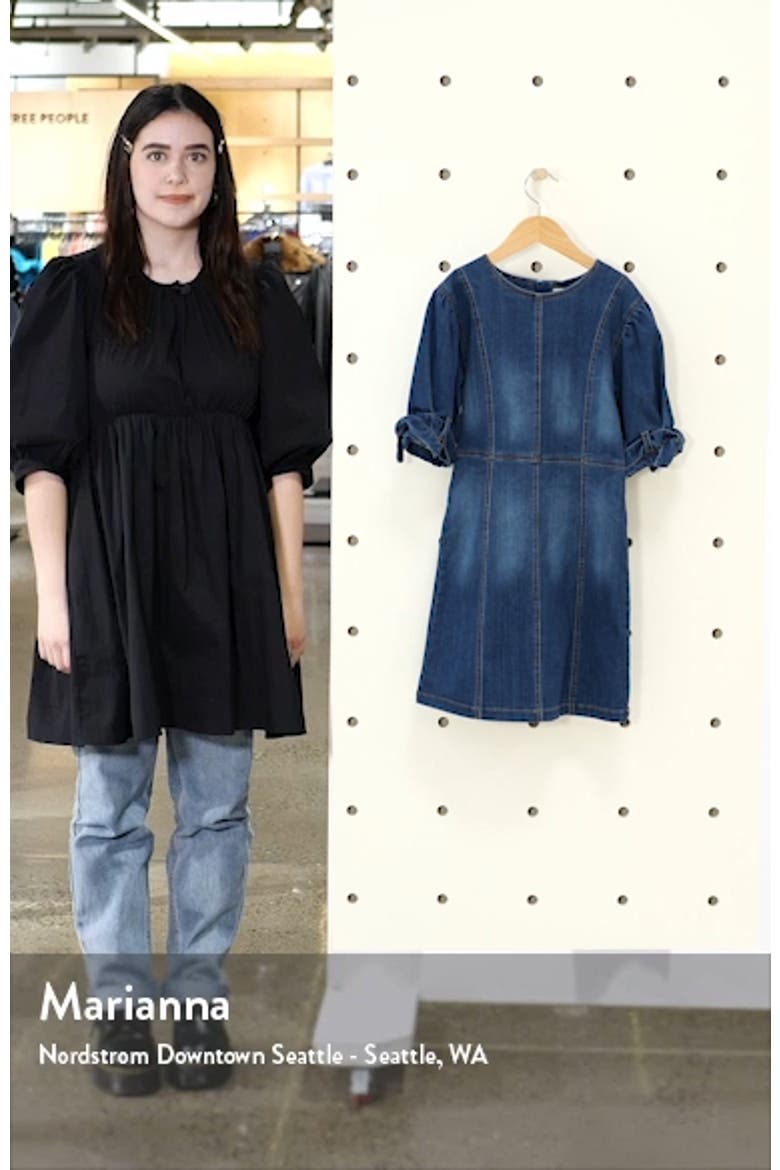 Kids' Belted Cuff Denim Dress video