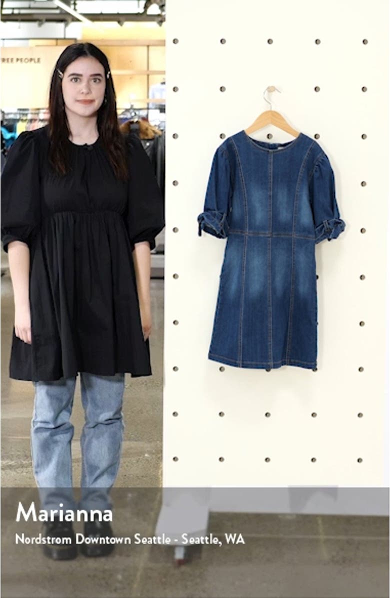 Kids' Belted Cuff Denim Dress, sales video thumbnail