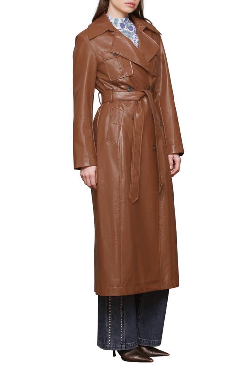 Avec Les Filles Belted Faux Leather Utility Trench Coat