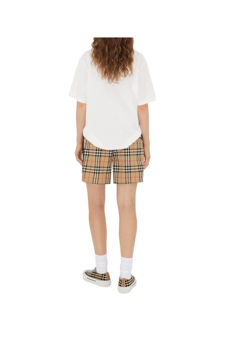 Burberry Check Cotton Shorts, Alternate, color, Archive Beige