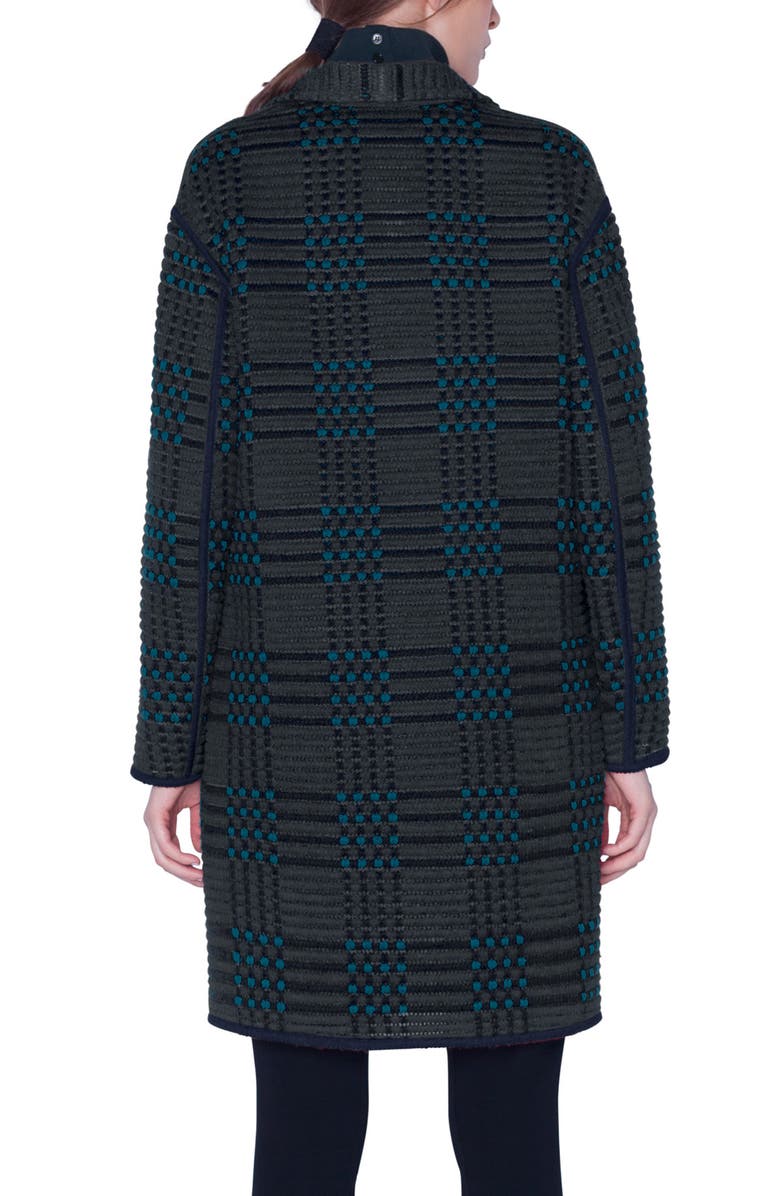Akris St. Gallen Embroidered Plaid Coat, Alternate, color, 