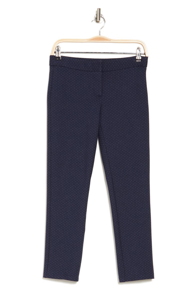 Amanda Pindot Ponte Knit Slim Pants, Alternate, color, NAVY / WHITE
