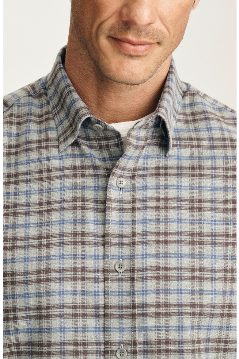 Check Long Sleeve Button Up Shirt, Alternate, color, GREY MELANGE