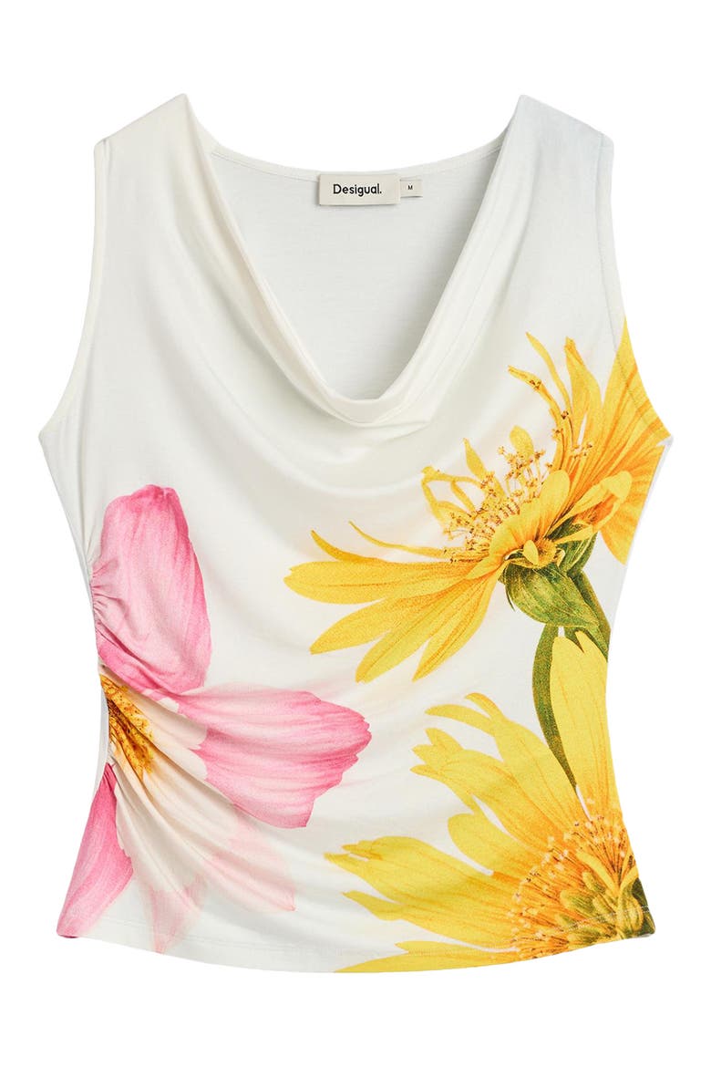 Floral Cowl Neck Top, Alternate, color, WHITE MULTI