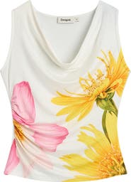 Desigual Floral Cowl Neck Top