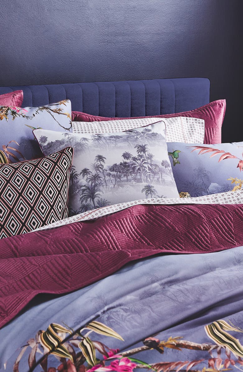 Ted Baker London Hibiscus Embroidered Accent Pillow, Alternate, color, 