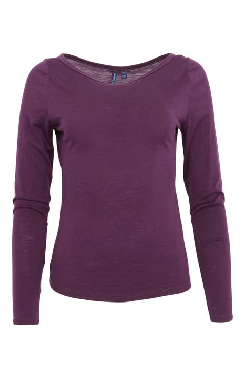 Carly Merino Long Sleeve Boatneck Shirt