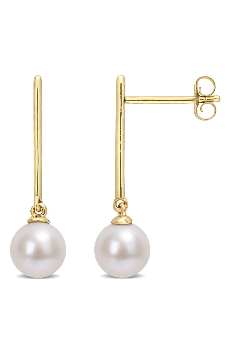 Julianna B. Cultured Pearl Linear Dangle Earrings 10k, Main, color, 