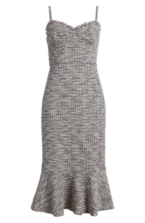 HUTCH HUTCH RUFFLE TWEED MIDI DRESS 