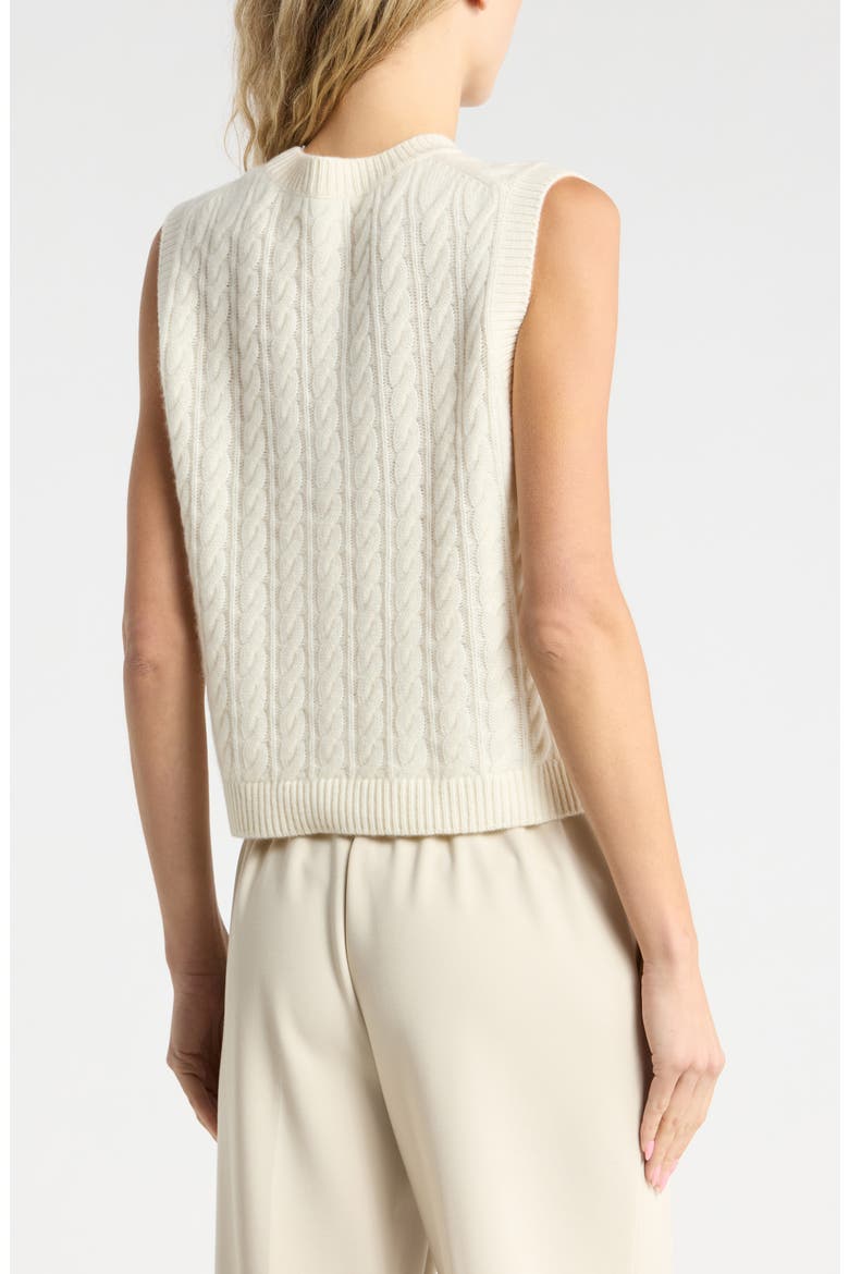 Perrie Cable Knit Cashmere Vest, Alternate, color, IVORY