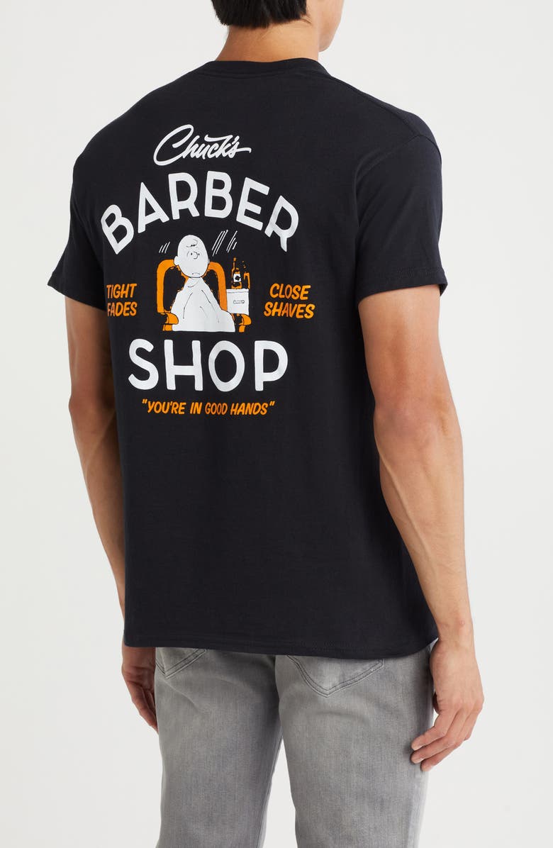 The Forecast Agency Peanuts<sup>®</sup> Barbour Shop Cotton Graphic T-Shirt, Alternate, color, 