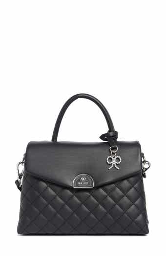 Clarimond Quilted Faux Leather Top Handle Flap Bag