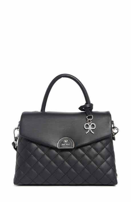Clarimond Quilted Faux Leather Top Handle Flap Bag