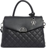 Nine West Clarimond Quilted Faux Leather Top Handle Flap Bag