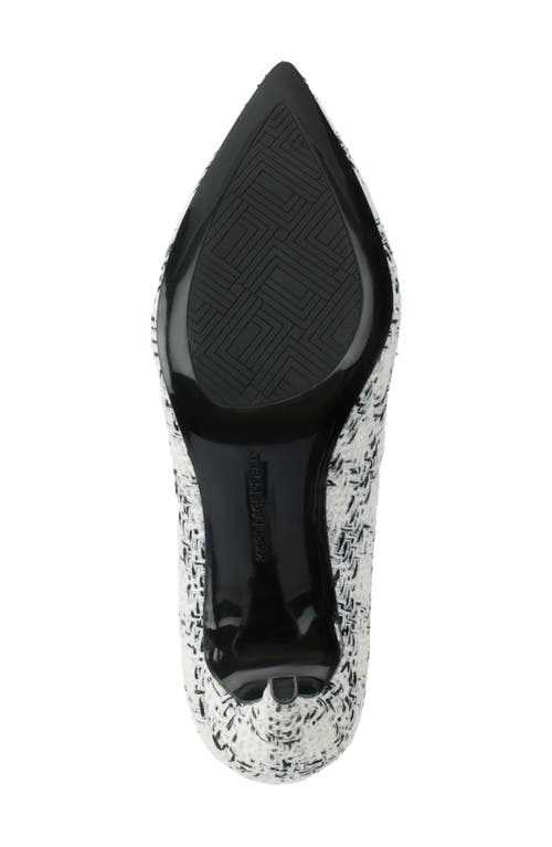 Karl Lagerfeld Paris Royale Pointed Toe Pump In White/black