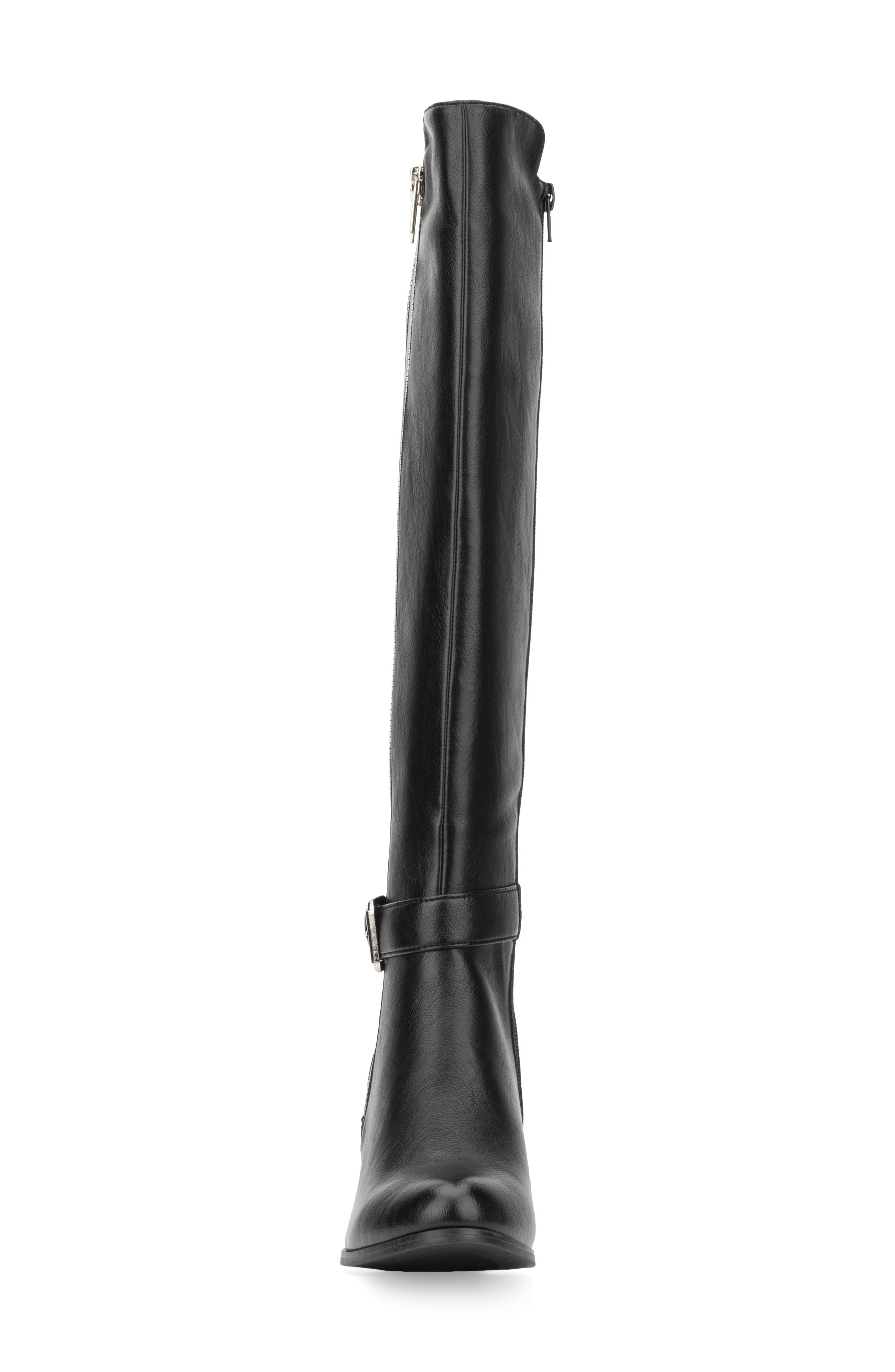NEW YORK AND COMPANY Andrina Faux Leather Zip Tall Boot, Alternate, color, Black