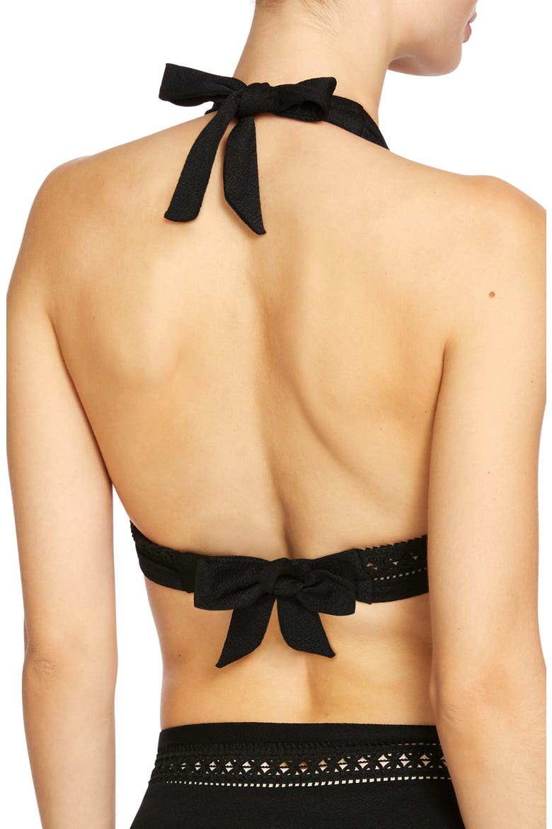 Isabelle Halter Bikini Top, Alternate, color, BLACK
