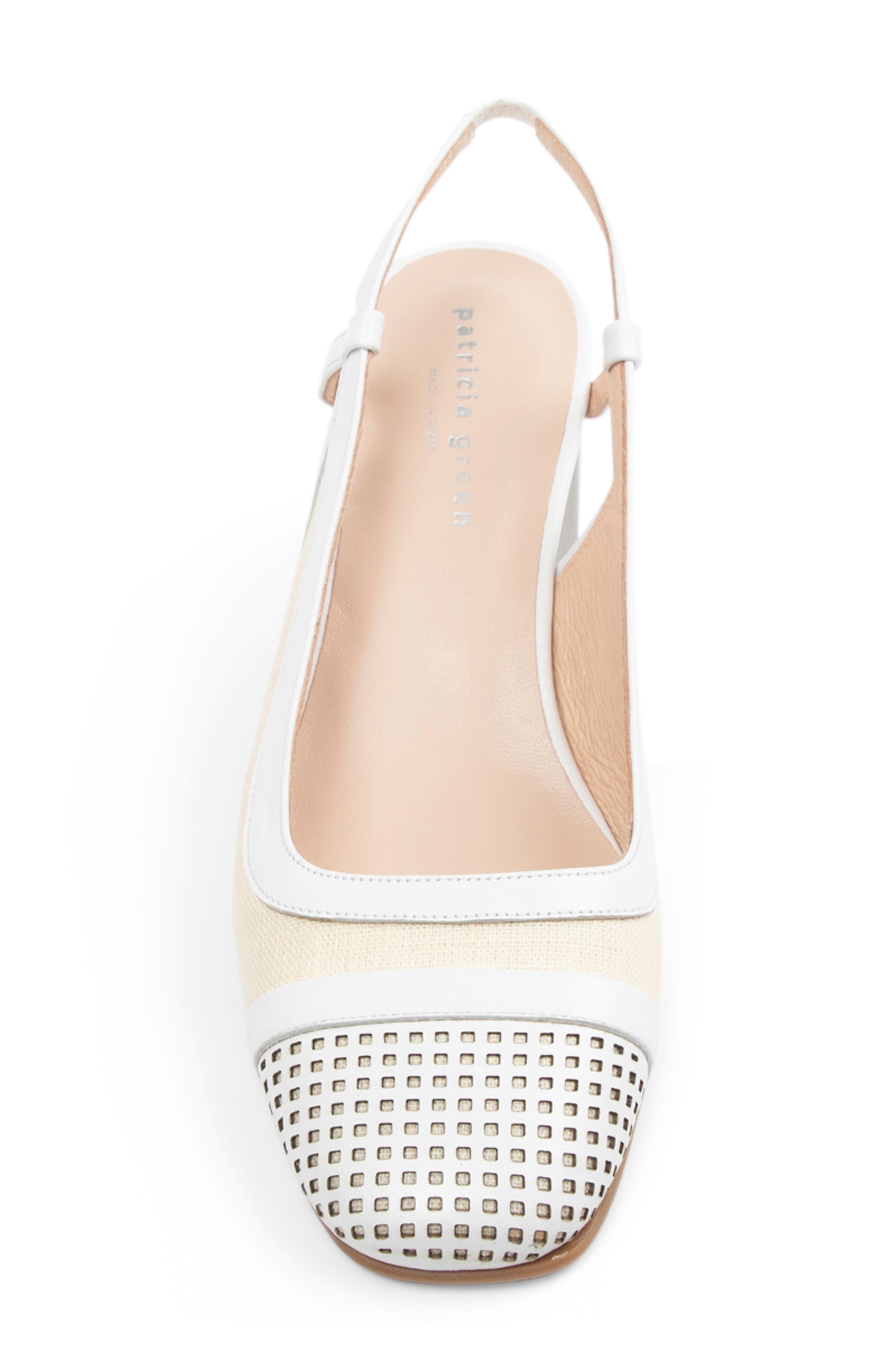 patricia green Brooks Perforated Slingback Pump, Alternate, color, Natural/ White