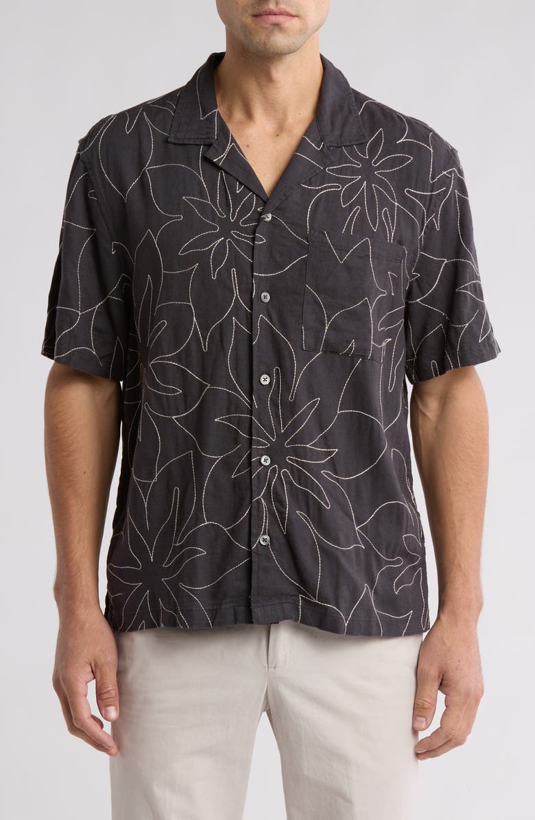 Madewell Easy Embroidered Short-Sleeve Shirt, Main, color, 