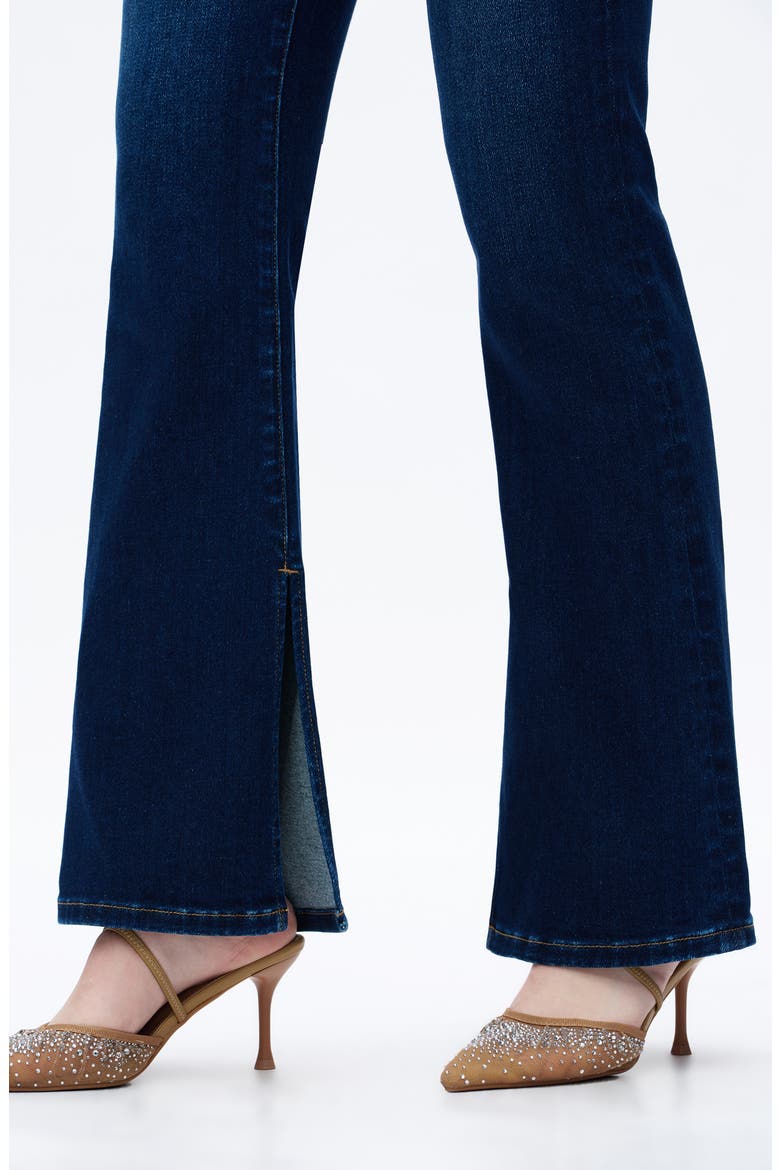 High Waist Slit Flare Jeans, Alternate, color, DARK BLUE WASH