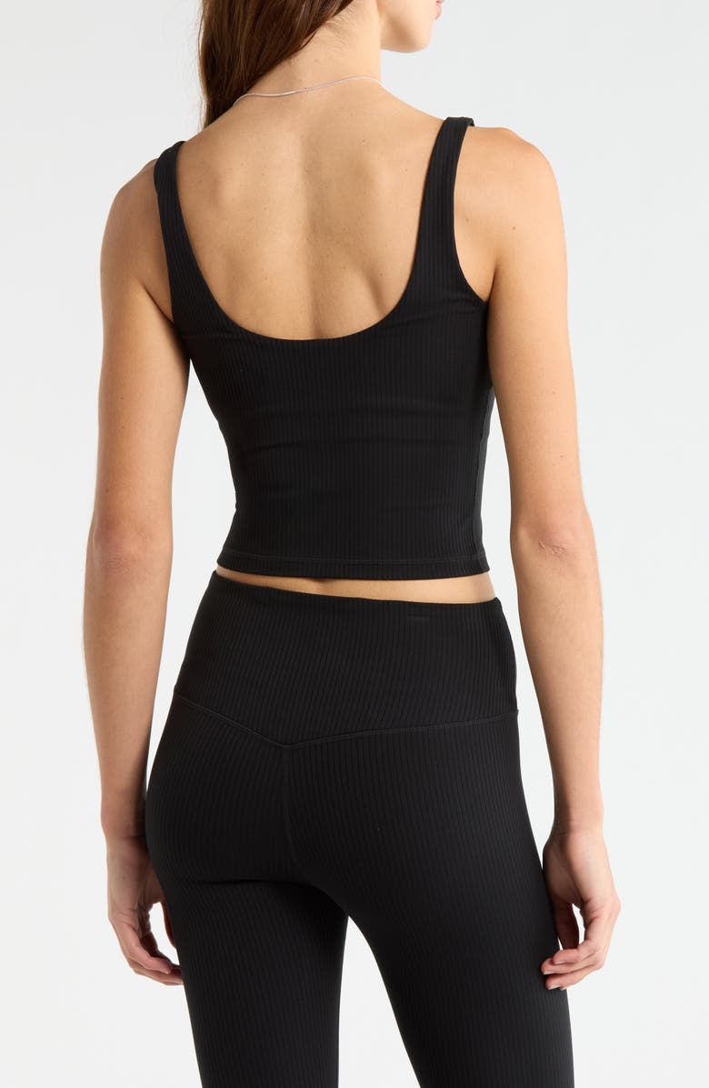 Zella Thrive Rib Bra Tank, Alternate, color, Black