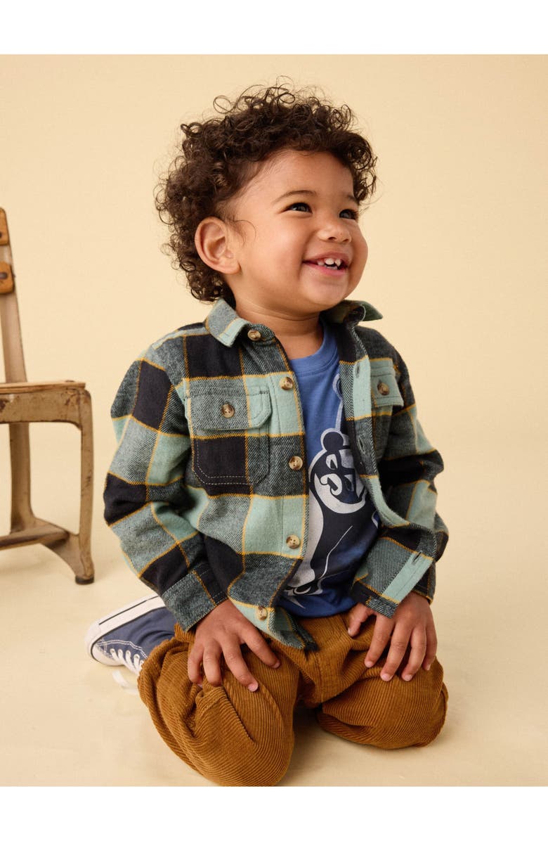 Tea Collection Flannel Button Up Shirt, Alternate, color, Forest Plaid