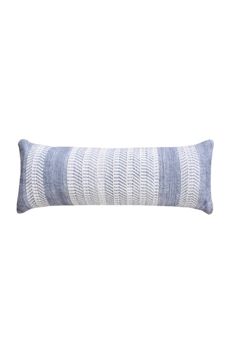 Anaya Seaside Stripe Handwoven Pillow 14x40 with Down Alternative Insert, Main, color, 
