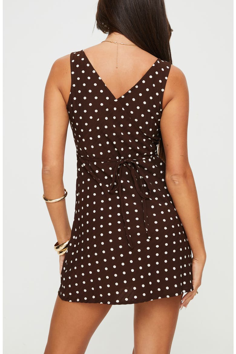 Nellie Polka Dot Minidress, Alternate, color, BROWN