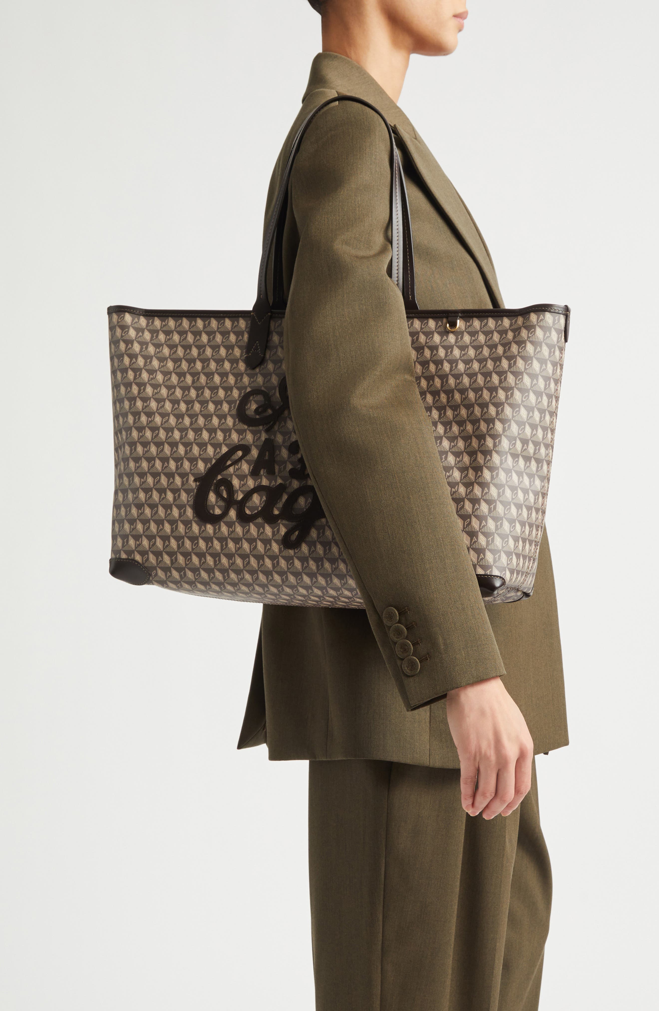 Anya Hindmarch I Am A Plastic Bag Recycled Canvas Tote, Alternate, color, Truffle