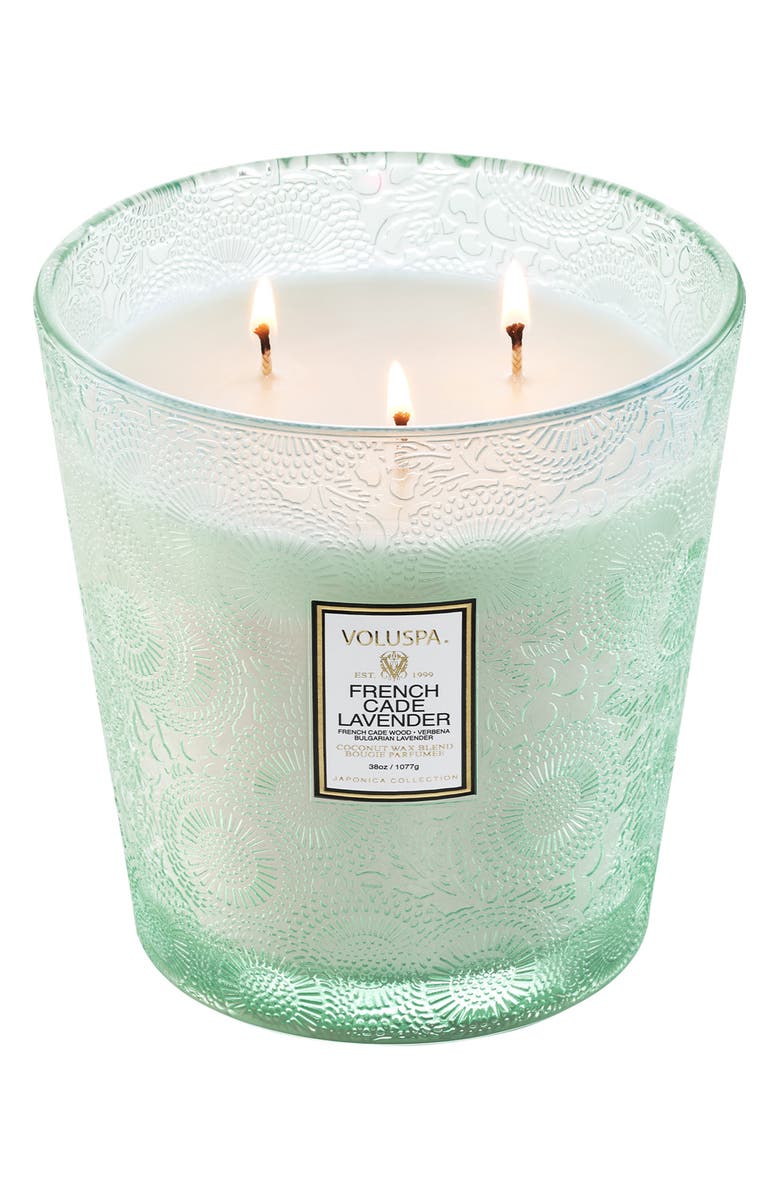 Voluspa French Cade Lavender Three-Wick Hearth Candle, Alternate, color, 
